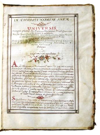 LAW  DIPLOMA.  Manuscript document in Latin conferring doctorate in canon and civil law on Cornelio Elti of Udine.  1789